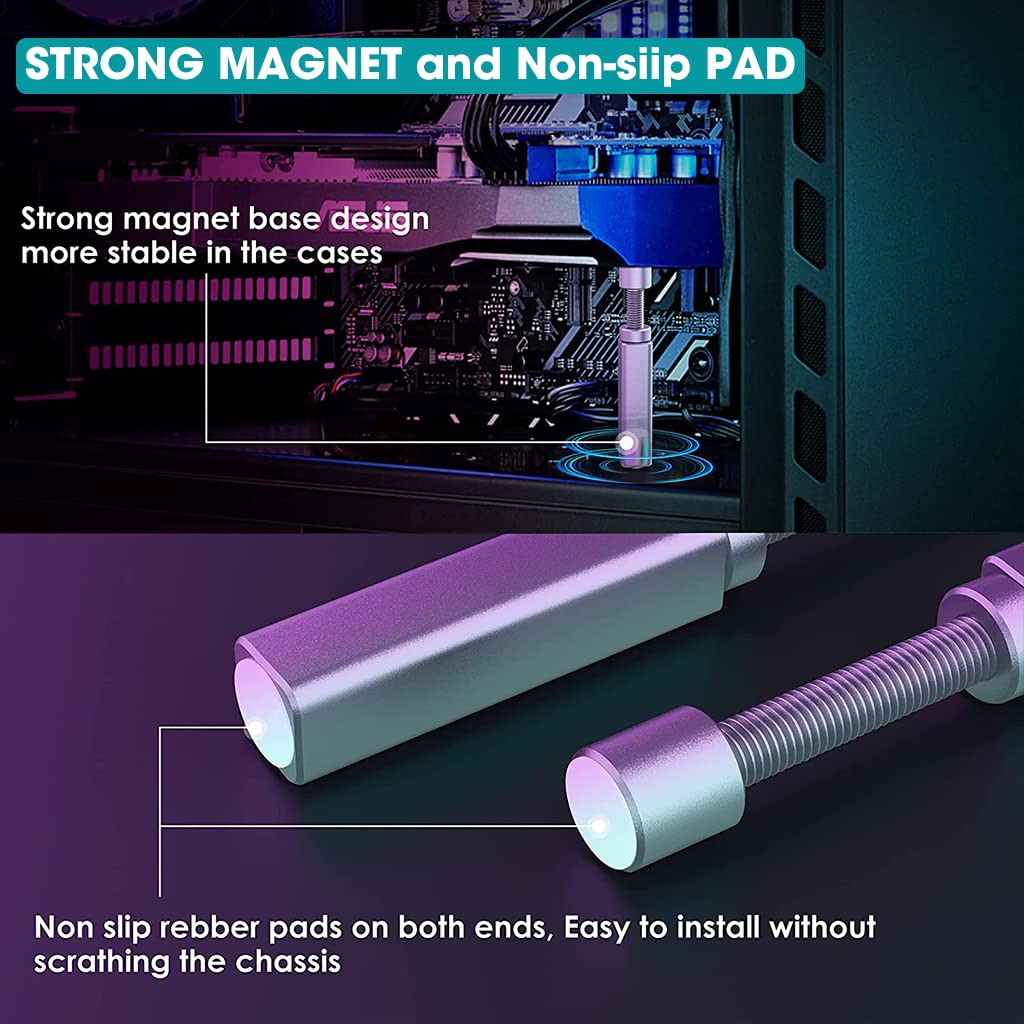 HASTHIP Graphics Card Bracket, Aluminum Alloy Graphics Card Holder Bracket, GPU Stand. Adjustable Height Graphics Card GPU Brace Support Video Card Sag Holder Bracket Support Desktop Computer