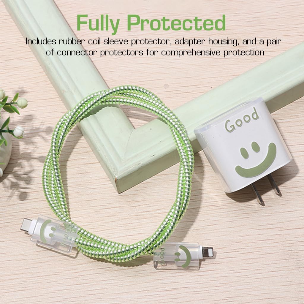 Verilux Charger Protector, Set of 4Pcs Charger Cover Cable Coil Sleeve Cable Connector Cartoon Case Compatible with 20W/30W iPhone Charger