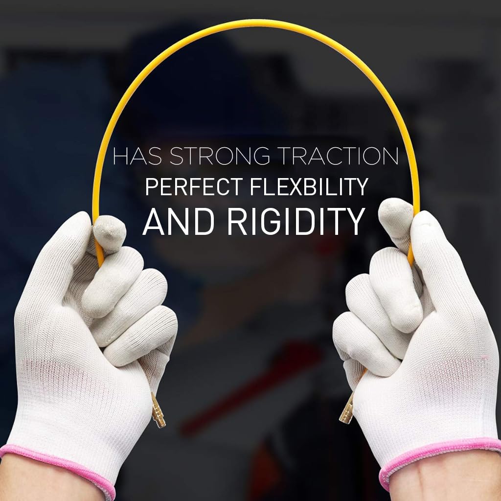 Serplex 22.8'' Fiberglass Fish Tape Kit 10Pcs Connectable Fiberglass Fish Tapes Fiber Optic Fish Tape Non-conductive Fiberglass Fish Tape Kit Installation Accessories