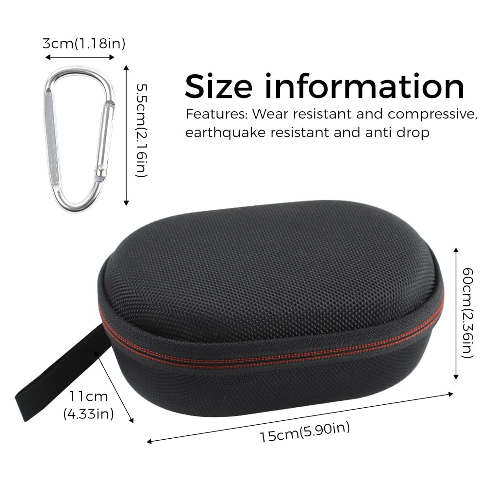 ZIBUYU JBL Clip 4 Case Cover Fashion Travel Shockproof EVA Hard Case for JBL Clip 4, Anti Scratch Carry Pouch Case with Hand Strap, Hard Shell Case Cover Accessory for JBL Clip 4 (Black) - 1