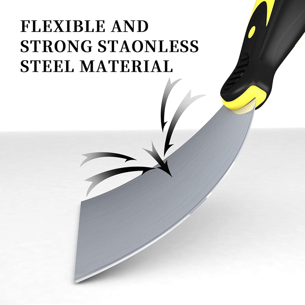 HASTHIP® Putty Scrapers Knives Set Spackle Metal Scraper Tool for Drywall Finishing Plaster Scraping Decals Wallpaper 4 Pack 5 4 3 1.5 Inch Wide 3 PCS