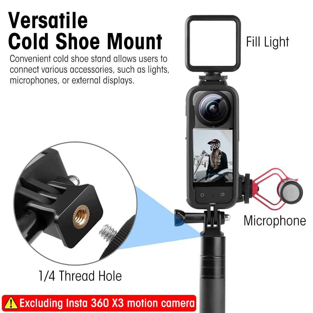 ZORBES Frame Case for Insta360 One X3 Anti-Scratch Plastic Housing for Insta360 One X3 Protective Frame Case with Cold Shoe Interface Insta360 One X3 Accessories, No Insta360 One X3