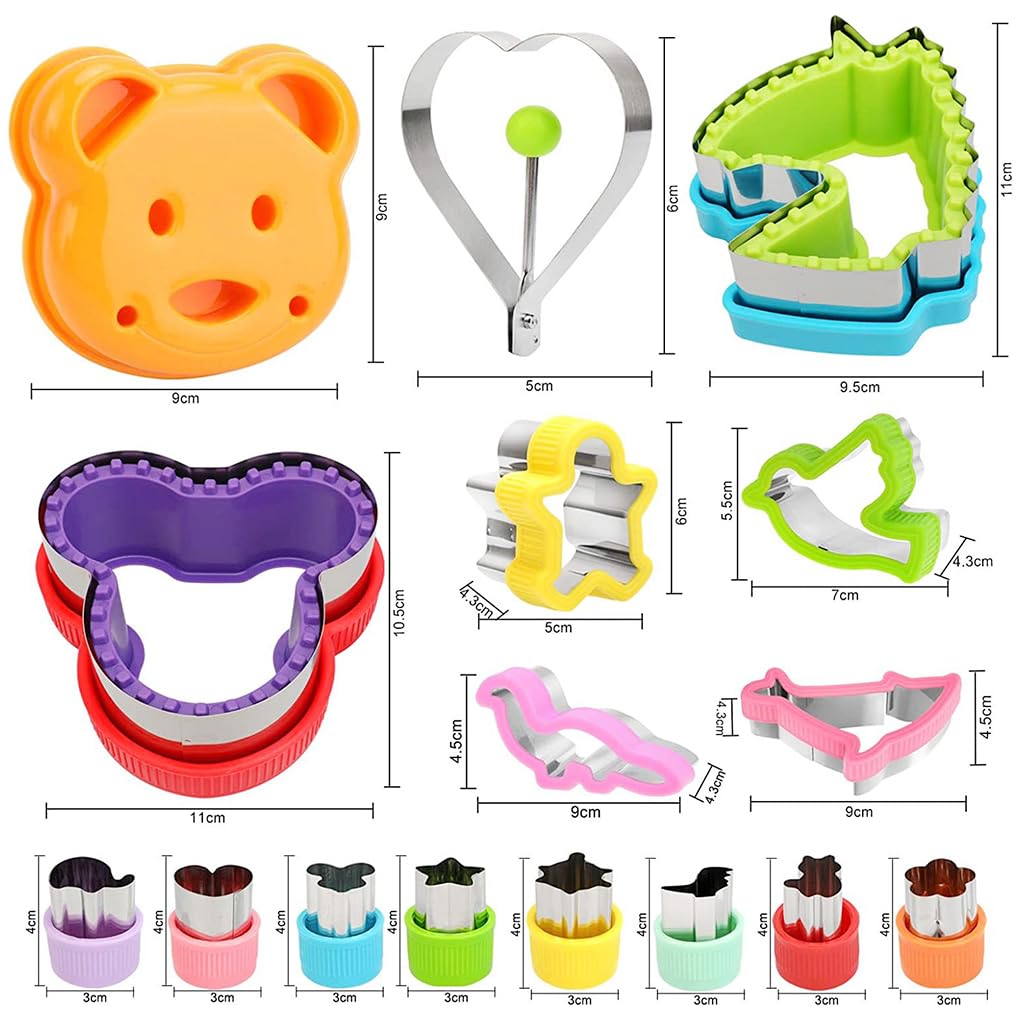 HASTHIP 32Pcs Cookie Cutter Shapes Fruit Fork Set Stainless Steel Press Fruit Cutter Shapes Cookie Cutter Shapes Cartoon Biscuit Mold Easter Biscuit Mold DIY Baking Essentials Supplies
