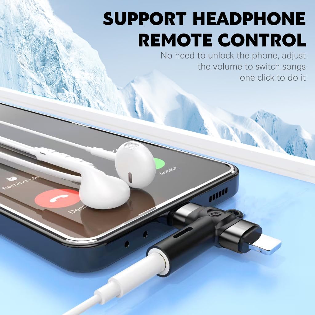Verilux USB C to 3.5mm Audio Adapter Headphone Adapter 2-in-1 Aux Adapter for Headphone Jack, Aux to USB C and Adapter for i-Phone 15 14 13 12 11 X ipad, Galaxy, Pixel