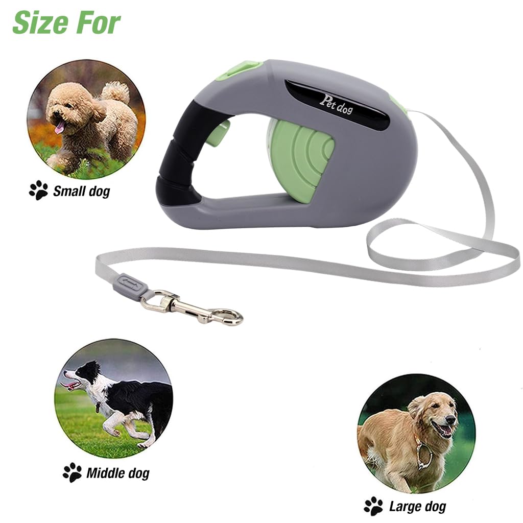 Qpets Retractable Dog Leash 16ft Dog Leash Ergonomic Anti-Slip Handle Dog Leash for Small to Large Dogs Up to 110lbs/50kg, Swivel Quick Release Buckle, One Button Lock & Release