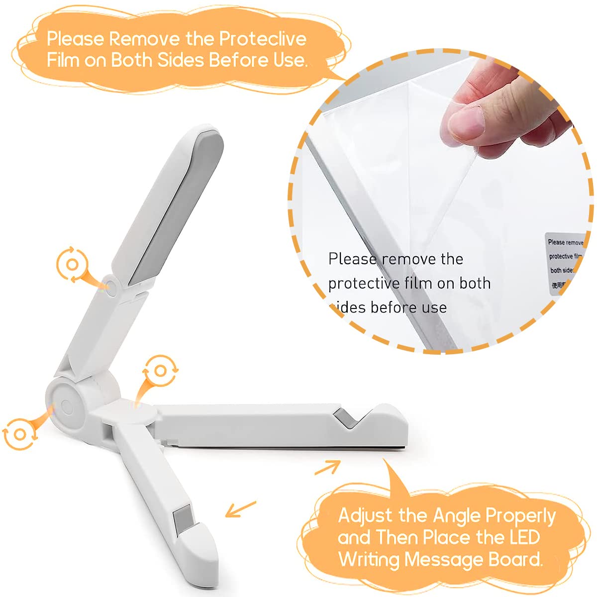Climberty 3D Acrylic Writing Board with 7 Color Pen, 11.8'' X 7.9'' Light up Dry Erase Board with Stand, Rewritable Transparent Acrylic Writing Board for Leaving Messages, Daily Schedules, Plans