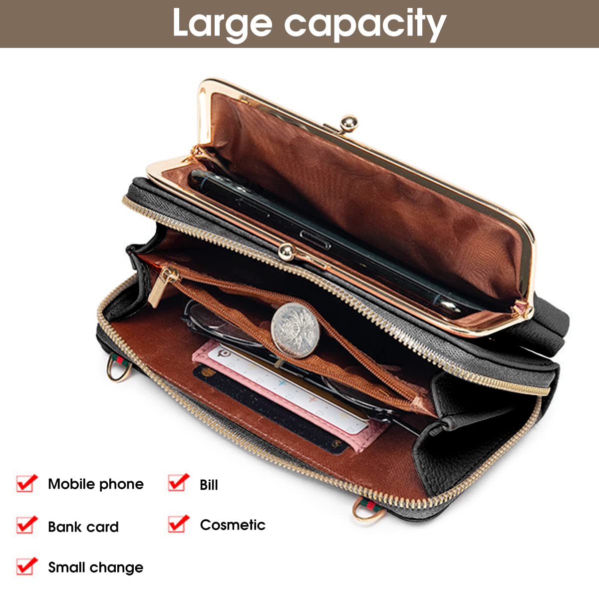 PALAY Sling Bags for Women Splicing Contrasting Prints Bucket Bags for WomeN with Detachable Shoulder Belt, Fashion Shoulder Bag Gifts for Women