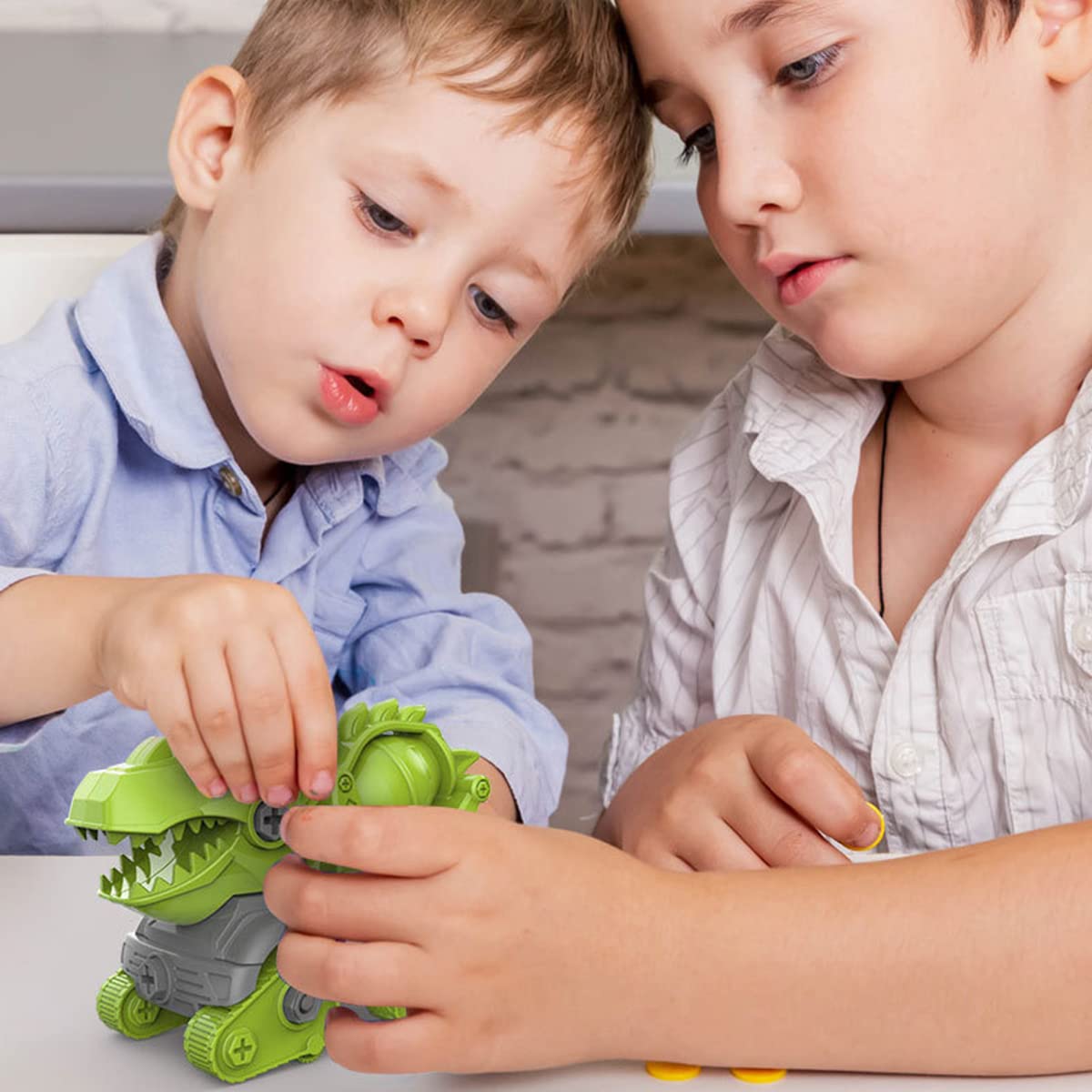 PATPAT Dinosaur Toys For Kids Diy Assembly Construction Dinosaur Truck Toys For Kids Dinosaur Building Toys With Toy Screwdriver,Stem Toy Assembling Building Blocks Gifts For 3-8 Year Kids,Multicolor