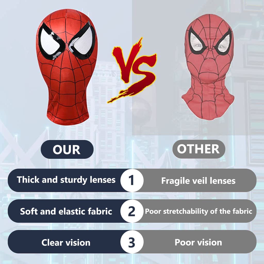 FANCYKU Spiderman Costume 3D Digital Prints Spider Man Costume for Kids Breathable Spandex Spiderman Suit Theme Party Suit for Boys Girls Dressing Suit for Halloween, Festival, Cosplay, Performance