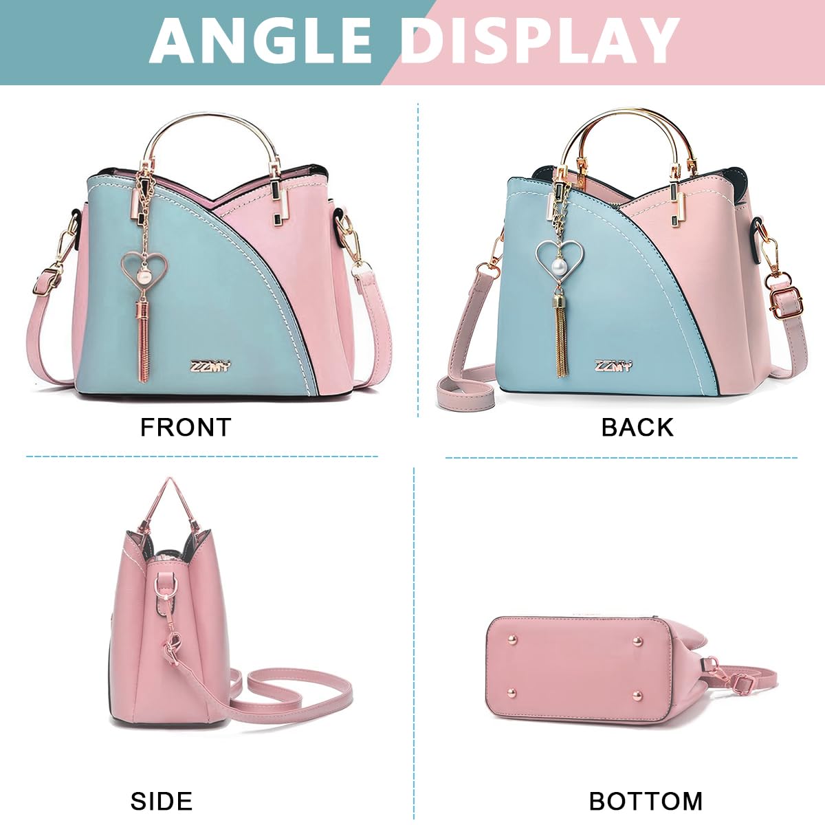PALAY Handbags Women Stylish PU Tote Bag Cross Body Tote with Detachable Shoulder Belt, Fashion Handbag for Women