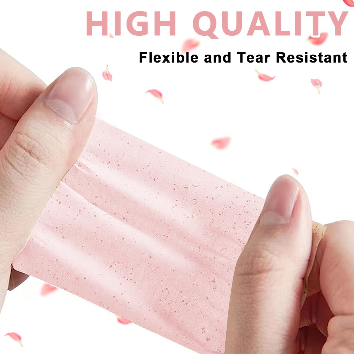 MAYCREATE 200 Counts Oil Absorbing Sheets for Face, Facial Flax Blotting Paper, Natural Rose Oil Absorbing Tissues for Oily Skin, Oil Control Film - 9x6cm