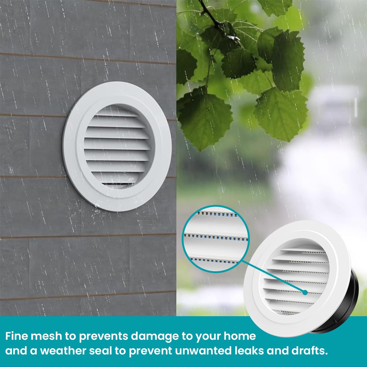 HASTHIP 6'' Air Vent Exhaust Ceiling Vent Air Vent False Ceiling Diffuser Bathroom Ceiling Air Exhaust ABS Round Air Vent Cover Grill for Room, Office