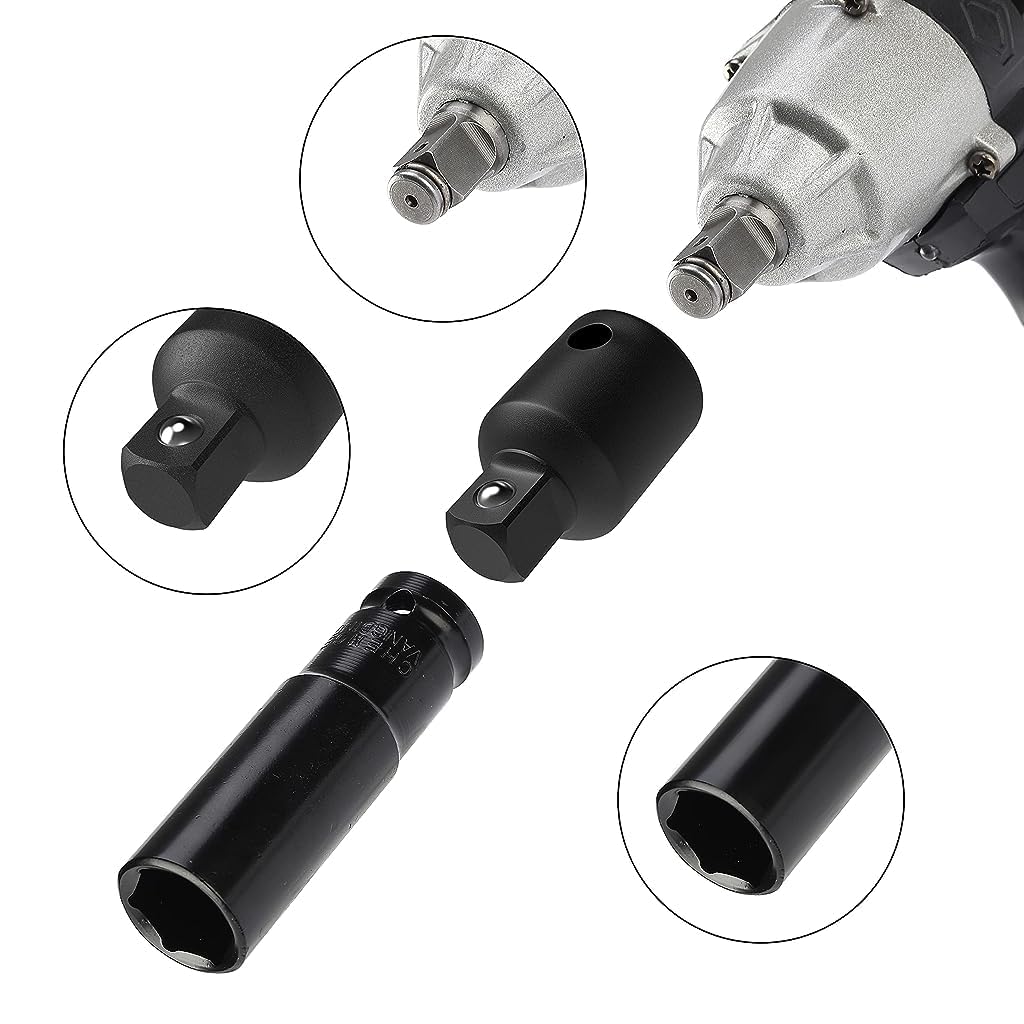 Serplex 4pcs Socket Adapter and Reducer Set Chrome-vanadium Steel Impact Socket Adapter Set 4 Sizes Including 3/8