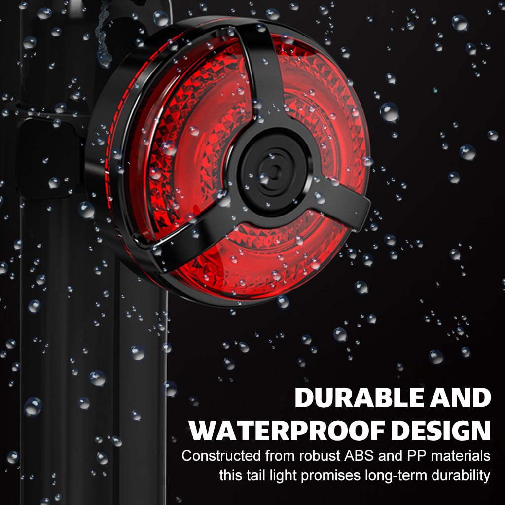 Proberos USB Bike Light High Brightness Red LED Rear Light IPX4 Waterproof Bike Tail Light Outdoor Riding Safety Red Warning Light with 5 Lighting Mode, Up to 7-15 Hours Prolonged Illumination