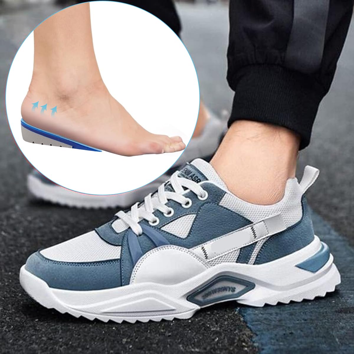 MAYCREATE Heel Cups for Heel Pain, Shoe Heel Lifts for Women Uneven Legs, Heel Cushions with Massaging Gel Cushion Insert for Heel Ankle Pain Heel Spurs, 0.98Inch