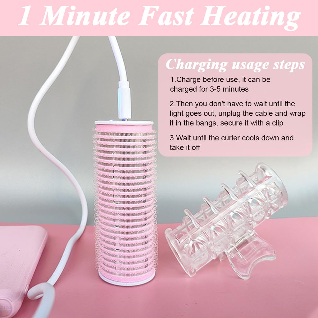 MAYCREATE Hair Roller for Women 39pcs Kit, 18pcs 3 Sizes Heatless Hair Curler for Women with 12 Duckbill Clips, 8 No Bend Clips & 1 Rat Tail Comb Set for Long, Medium and Short Hair