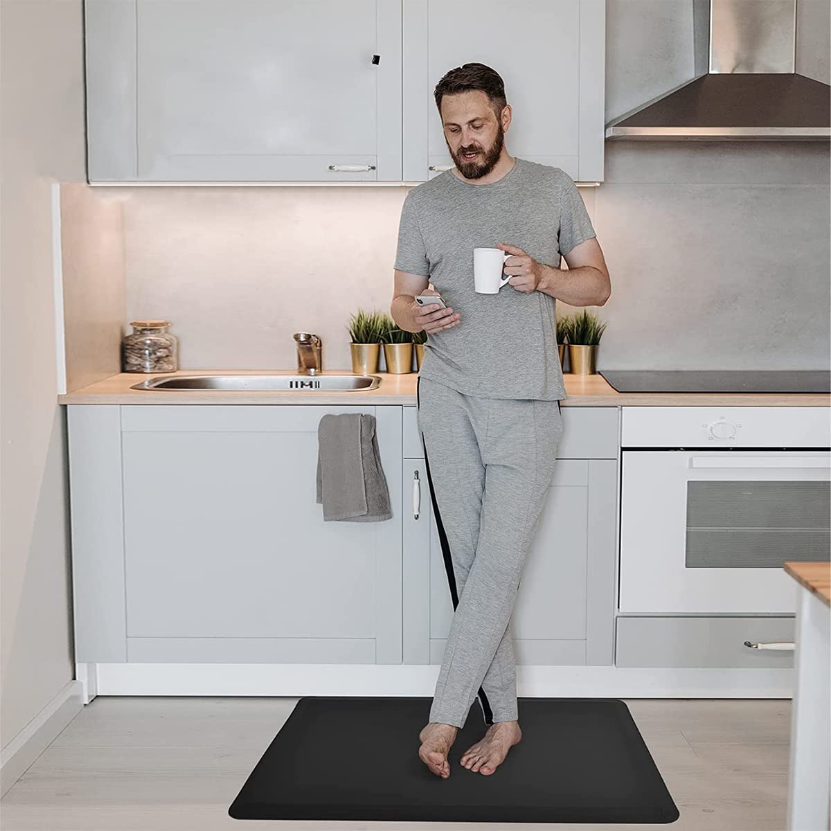 HASTHIP Anti Fatigue Mat, Ergonomic Comfort Rug, Thick Waterproof Non-Slip Kitchen Mats for Kitchen, Floor, Office, Sink, Laundry, 17'' x 28''