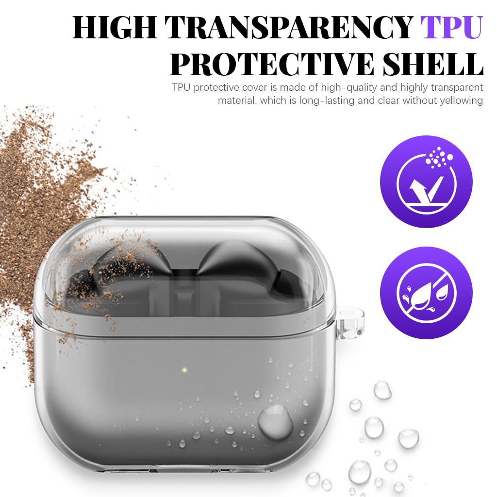 ZORBES Compatible with Samsung Galaxy Buds 3 Case & Galaxy Buds 3 Pro Case, Protective TPU Clear Case with Lanyard, Fashion Earbuds Case Cover, Headphone Accessories