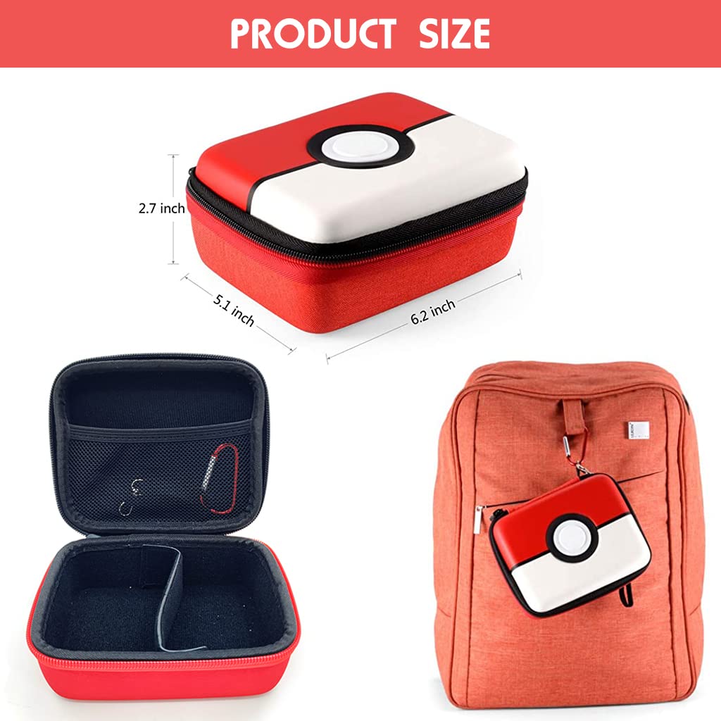 PATPAT Poke-mon Binder, Poke-mon Cards Album for 200 Poke-mon Cards Cartoon Prints Zipper Bag Trading Card Binder Trading Cards Holder Organizer Bag Game Cards Case Xmas Gifts for Kids Boys Girls Red