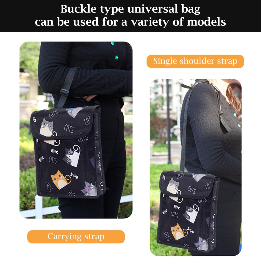 Proberos Handlebar Bag Scooter Bag Waterproof Oxford Cloth Bag Stroller Hanging Bag with Adjustable Quick Release Buckle Fashion Print Accessory Bag for Bike, Scooter, Stroller, 21x28cm