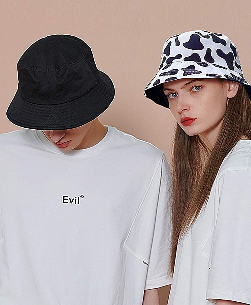 PALAY Women Bucket Hat for Girls Kids Cotton Printed Reversible Foldable Bucket Fisherman Beach Summer Sun Hat For Teenagers Caps
