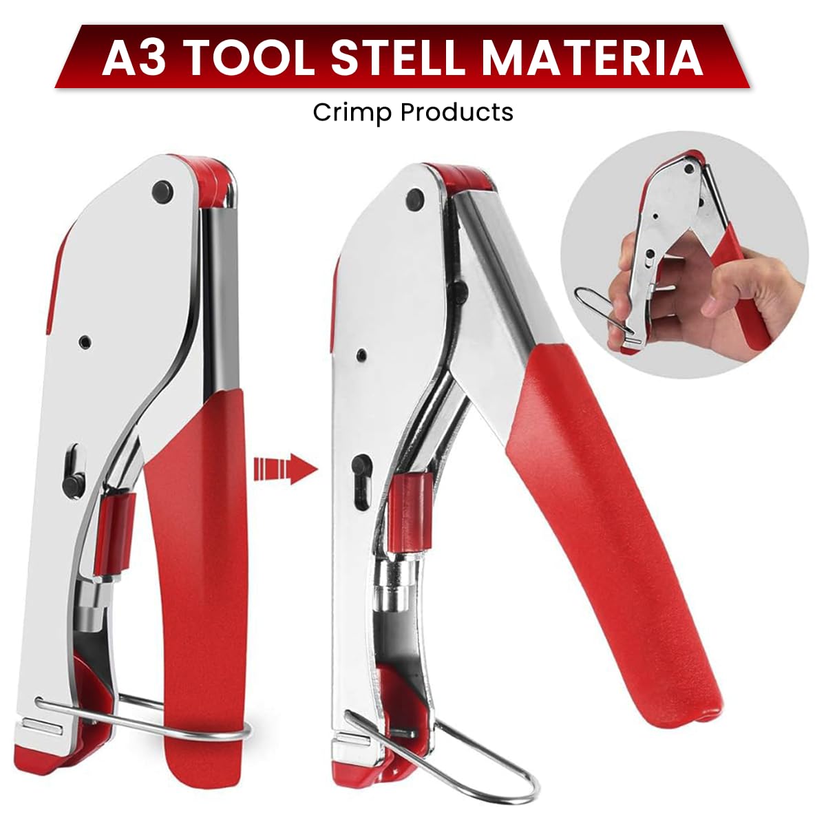 Serplex Coax Cable Crimper Kit RD6 RD59 Coaxial Compression Tool Kit Coax Cable Crimper Wire Stripper And Cutter with 20pcs F RG6 RG59 Connectors Included Compression Connectors, Tools, Stripper