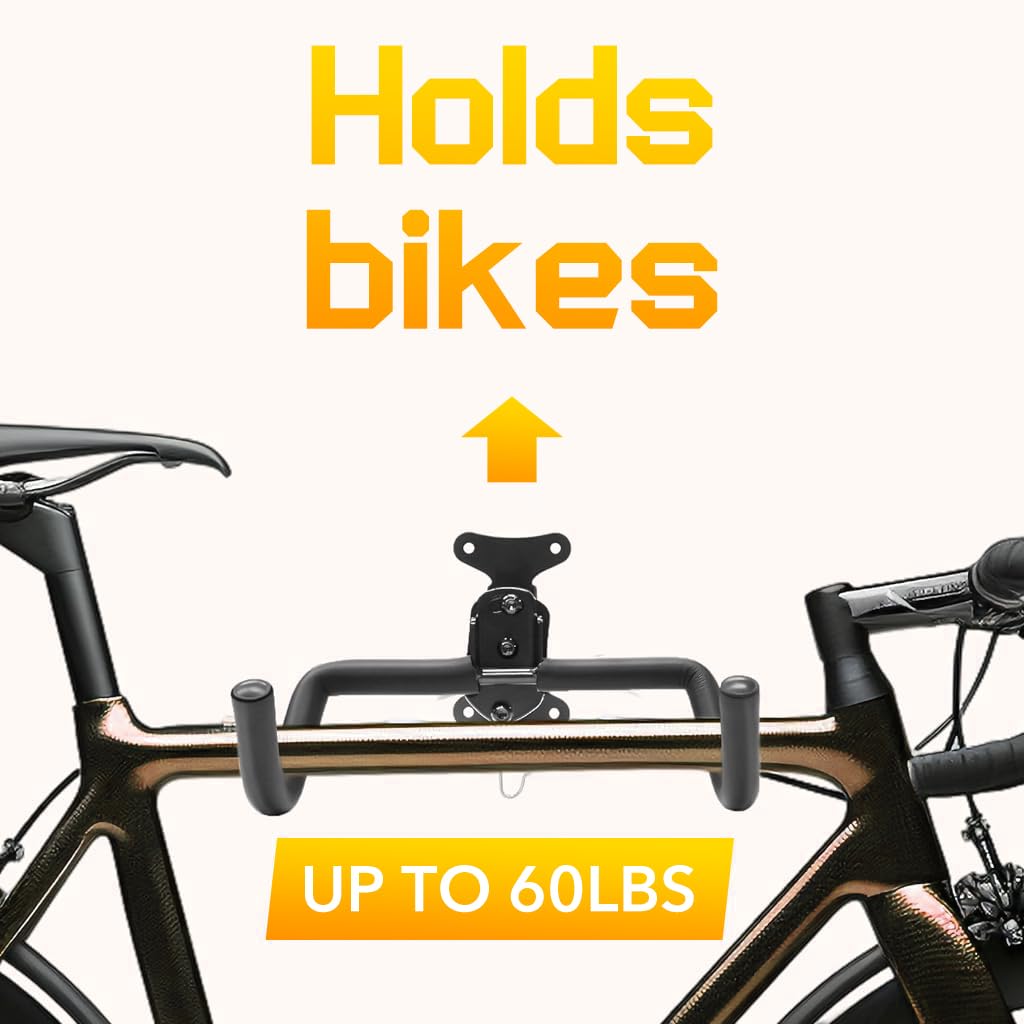 Proberos Bike Cycle Wall Mount Stand Rack, Garage Bike Rack Wall Mount Organizer Bicycle Hanger Storage System, Retractable Wall Mounted Rack for MBT, Road Bike, Kids Bike Indoor Storage