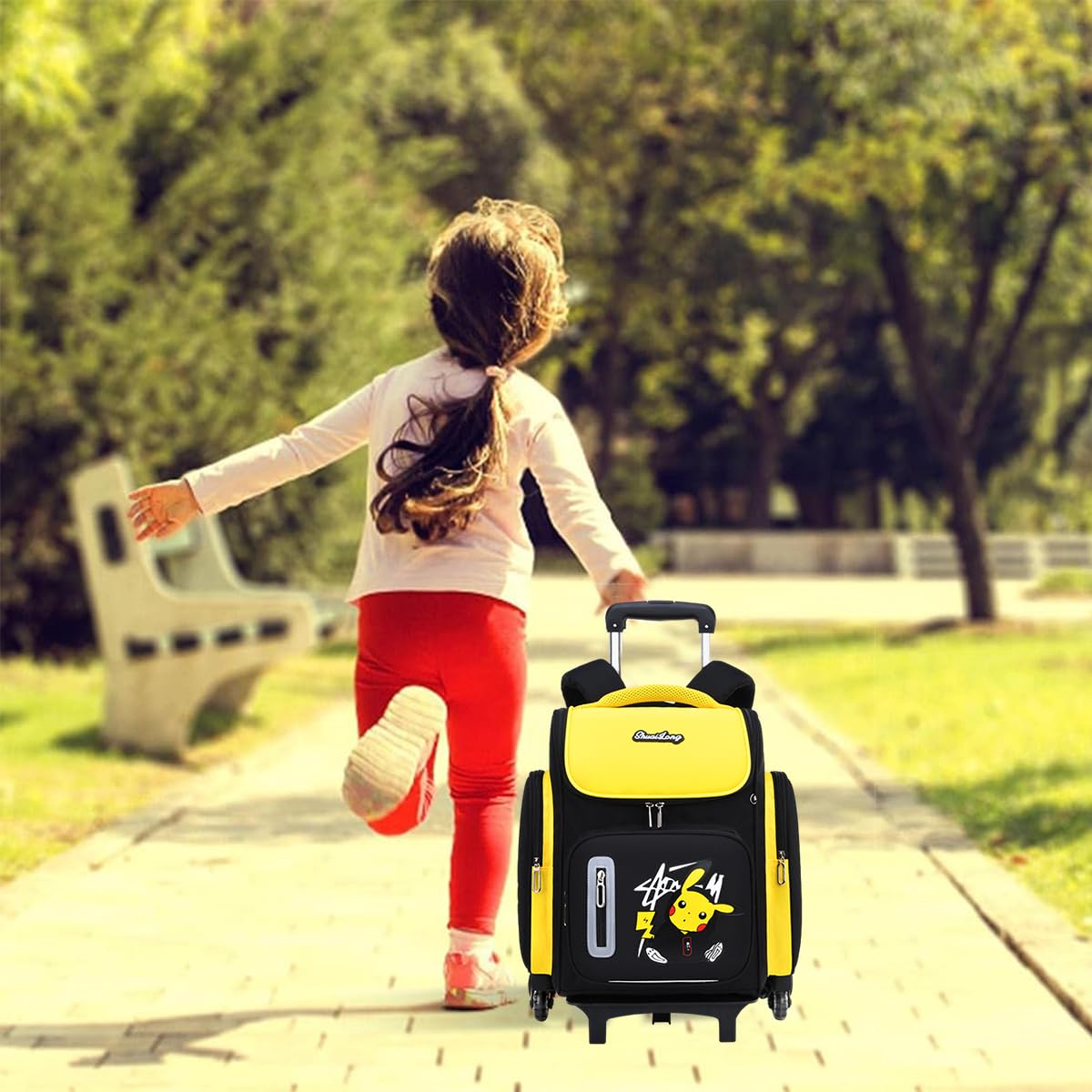 PALAY School Backpack for Boys Girls Travel Backpack on Wheel Girl School Bag on Wheel Detachable Wheel Stand Design Gift New School Bag for Girls Boys
