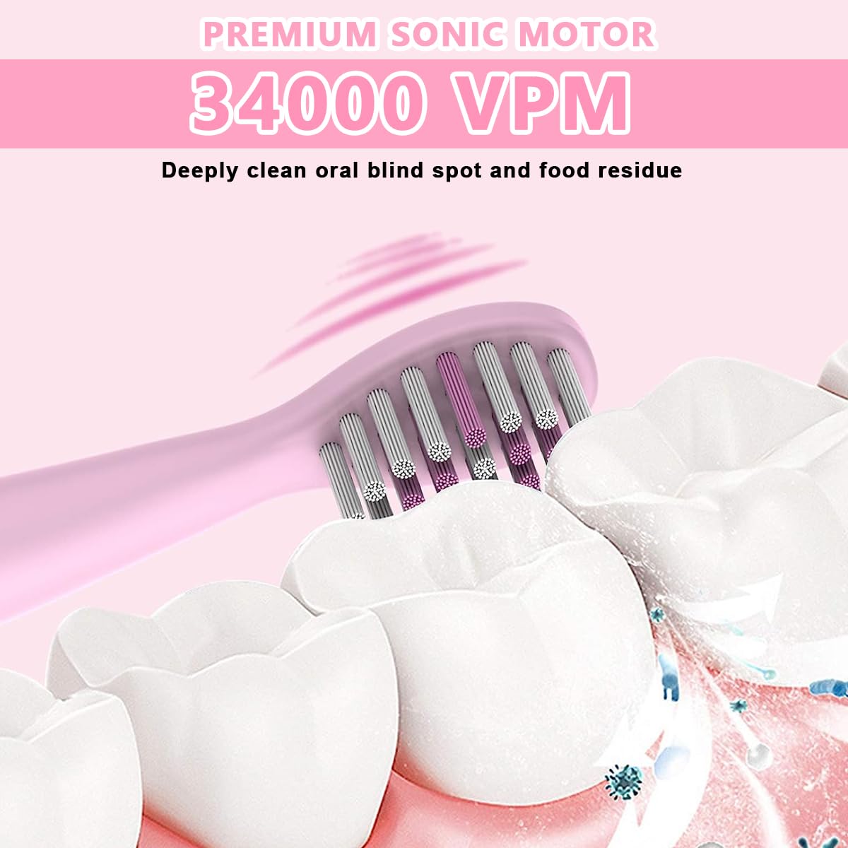 HANNEA Electric Toothbrush For Kids, Battery Powered brush tooth, Age 3+, Soft Nylon Bristles, Chargeable automatic Tooth Brush With 6 Brushing Modes, 2 Interchangeable Brush Heads