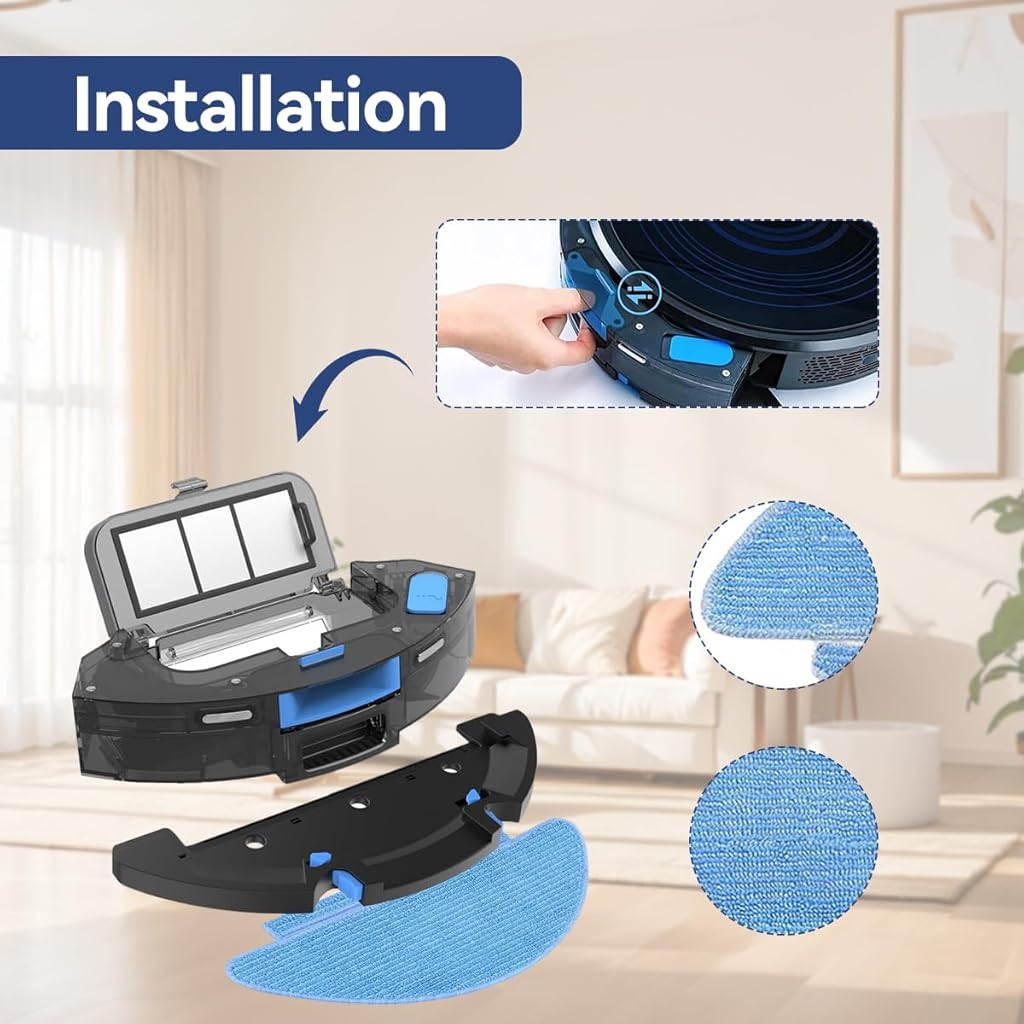 HASTHIP® 33PCS Replenishment Kit Replacement Parts for ILIFE T10S Robot Vacuum Cleaner Accessories Main Brush Side Brushes Mop Cloth Filters Dust Collection Bags