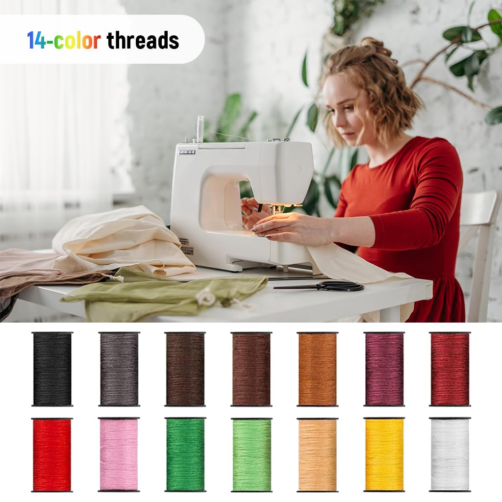 ELEPHANTBOAT Sewing Kit Needle and Thread Kit with Bag Sewing Kit Pack Sewing Machine Accessories, Contains 14 Spools of Thread, Mending and Sewing Needles, Scissors, Thimble, Tape Measure More