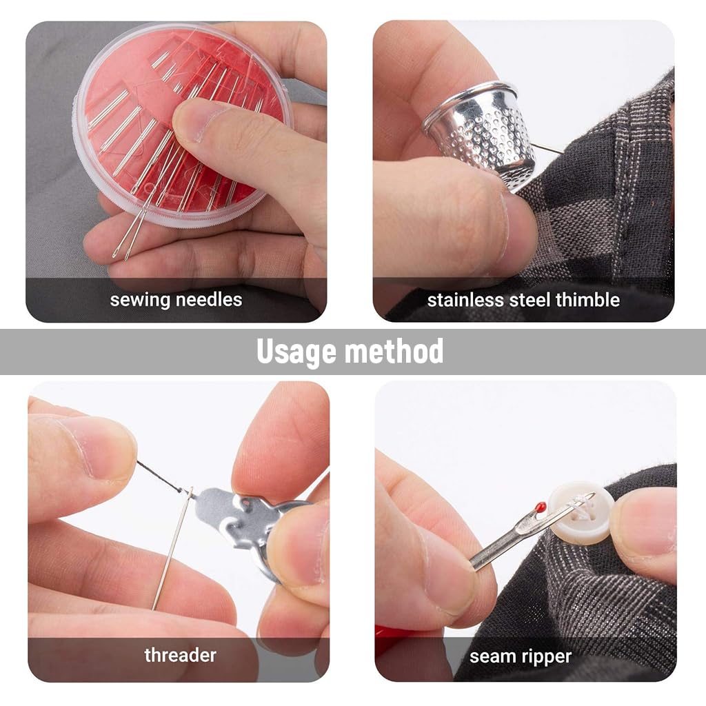 ELEPHANTBOAT Sewing Kit Needle and Thread Kit with Bag Sewing Kit Pack Sewing Machine Accessories, Contains 14 Spools of Thread, Mending and Sewing Needles, Scissors, Thimble, Tape Measure More