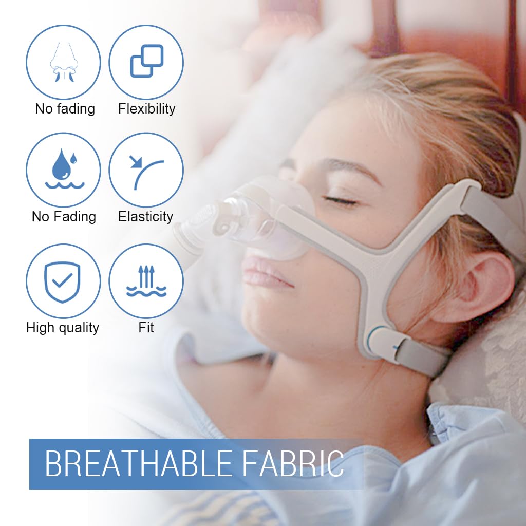 Serplex Replacement Plush Headgear & Magnetic Clips for AirFit N20 Nasal CPAP Mask Tailored Fit Headgear Magnetic Clips Replacement, Size L