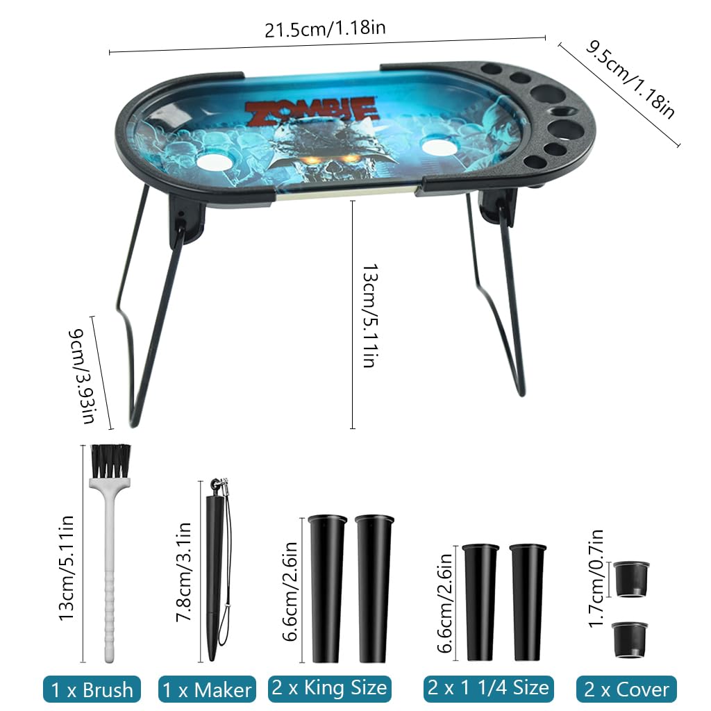 HASTHIP Metal Ashtray Tray, Hand-Rolled Cigarettes Tray Work Table, Ash Trays for Litting and Other Stuff for Home, Foldable & Portable Cigarette Maker for King Size and 1 1/4 Size Paper