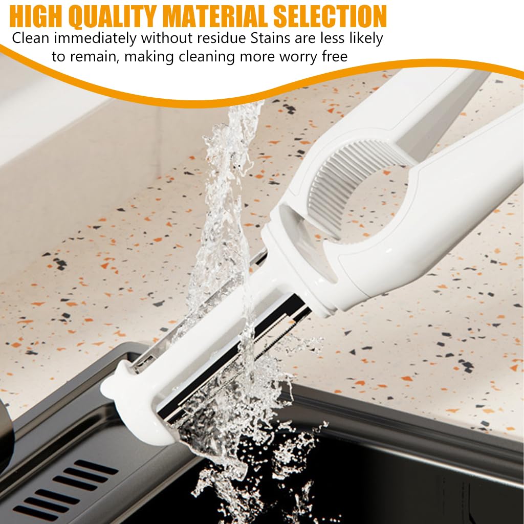 Supvox Kitchen Peeler Multifunctional 5 In 1 Kitchen Peeler Grater Bottle Opener Zip-top Can Opener Fruit Core Remover Stainless Steel Kitchen Peeler with Ergonomic Handle for Vegetables and Fruits