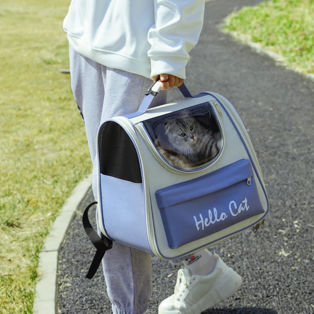 Qpets Cat Carrier Backpack Cats Carrier Small Pet Travel Carrier Lightweight Carrier for Dog Cat Carrier Backpack with Handle Carrier for Small Medium Cat Dog Within 15kg