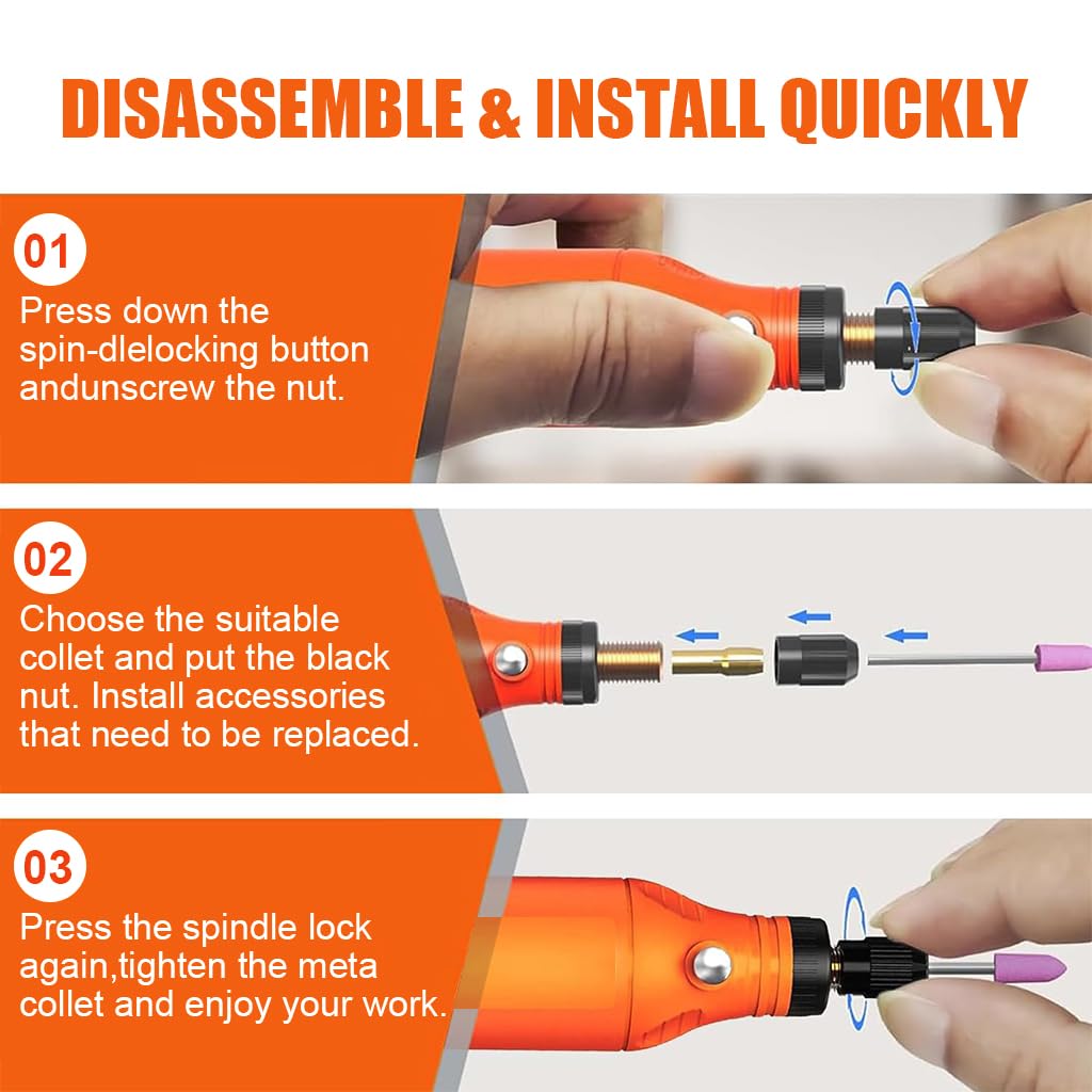 Verilux Handheld Polishing Machine Electric Sander Grinder Drill Pen Kit with Accessories Multipurpose Polishing Machine Drill Pen for Nail Art, Engraving, Drilling, Carving & DIY Crafts Use