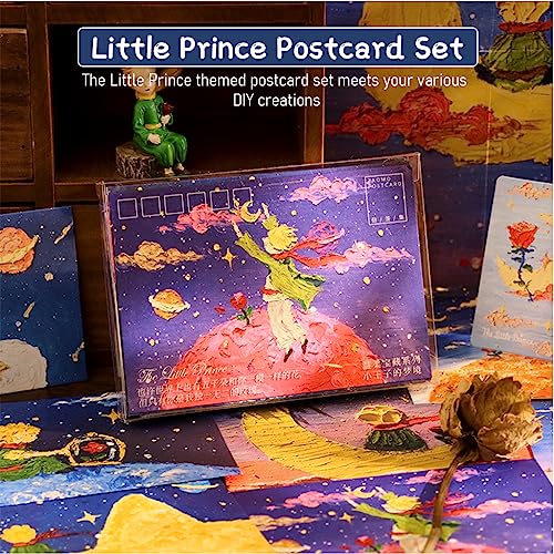 HASTHIP Little Prince Journal Supplies Scrapbook Gift Box, Journaling Kit Journal Supplies, Include 4 Letter Cover, Letter Sheet, Gift Card, Closure Sticker, Wall Poster, Little Prince Post Card Set