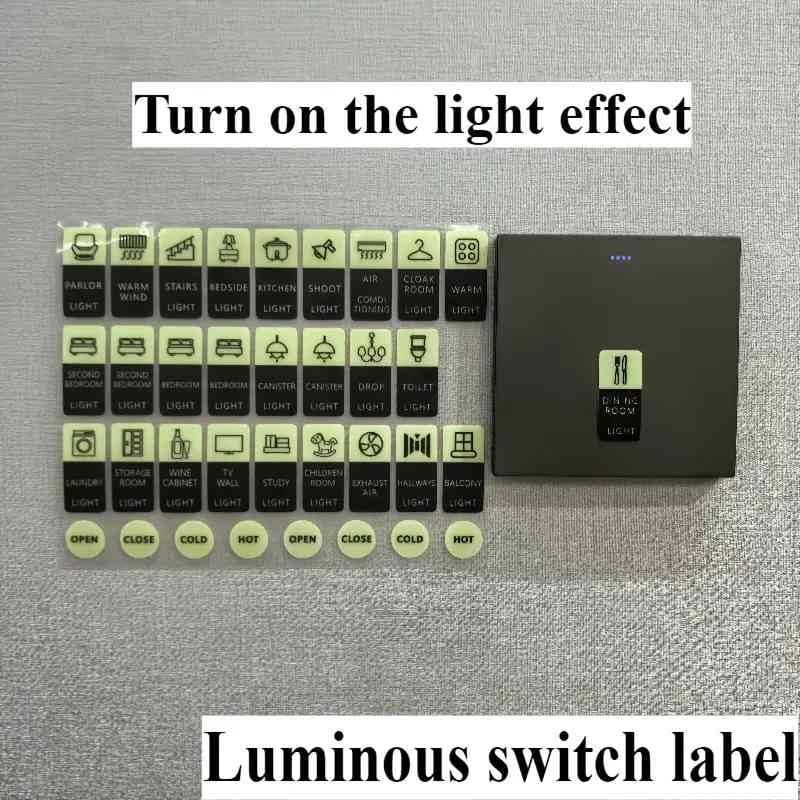 HASTHIP® Transparent Black and White Switch ID Sticker 4 Sheet, 52 Unique Designs,468pcs Total for Electric Board Appliances Stickers for Switch Board for Home Wall Switches