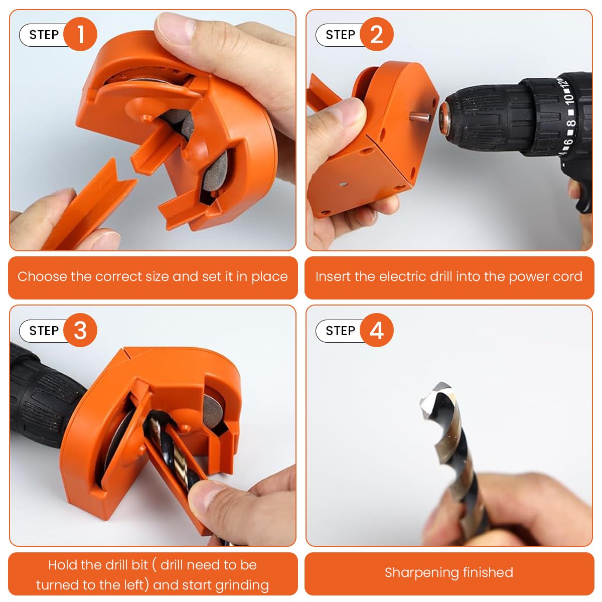 Serplex Drill Bit Sharpener for Power Drill Universal Drill Bit Sharpener for 2-16mm Drill Bits Multipurpose Drill Bits Sharpener for HSS Drill Bits, Masonry Bits, Carbide Bits, More