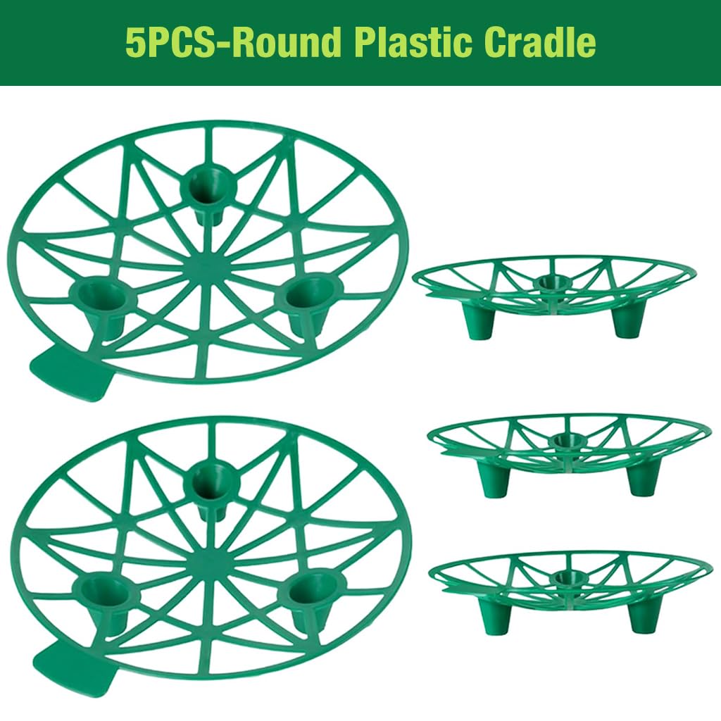 HASTHIP Melon Cradle Squash Cradle 7.6 Inches Round Plastic Melon Cradle Melon Fruit Holder Plant Support Cradle for Melons, Squash