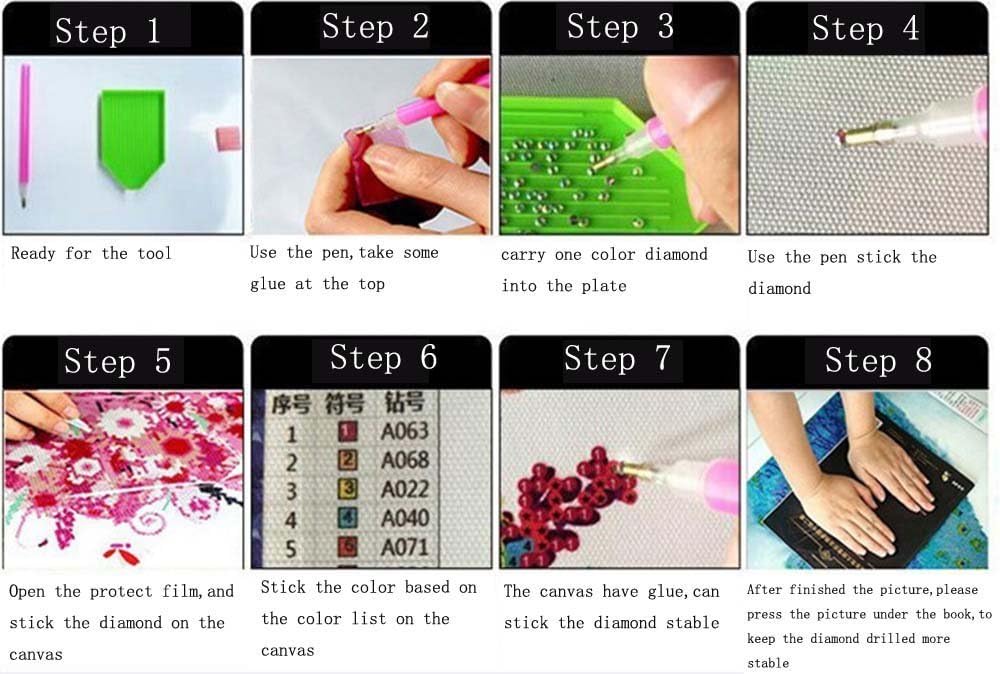 HASTHIP 5D Diamond Painting by Number Kit for Adults, Full Drill AngelDiamond Painting Rhinestone Embroidery Pictures for Adults Kids Relaxation and Home Wall Decor 30x40cm(Multi 6)