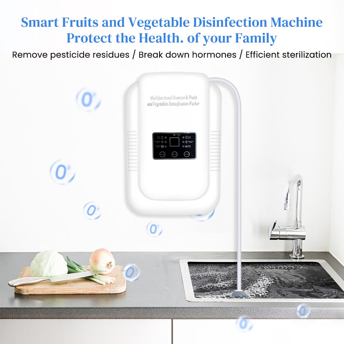HANNEA Household Ozone Generator with Timer Multi-functional Ozone Generator for Air Purification, Water Treatment, Vegetable Cleaning 600mg/h Ozone Generator Machine for Purifying Water for Cleaning
