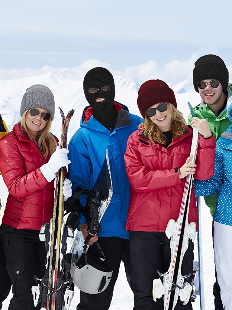 Proberos Full Face Ski Mask for Men Women, Knitted Balaclava Ski Mask Thermal Balaclava for Winter Outdoor Sports Ski Bike Grey