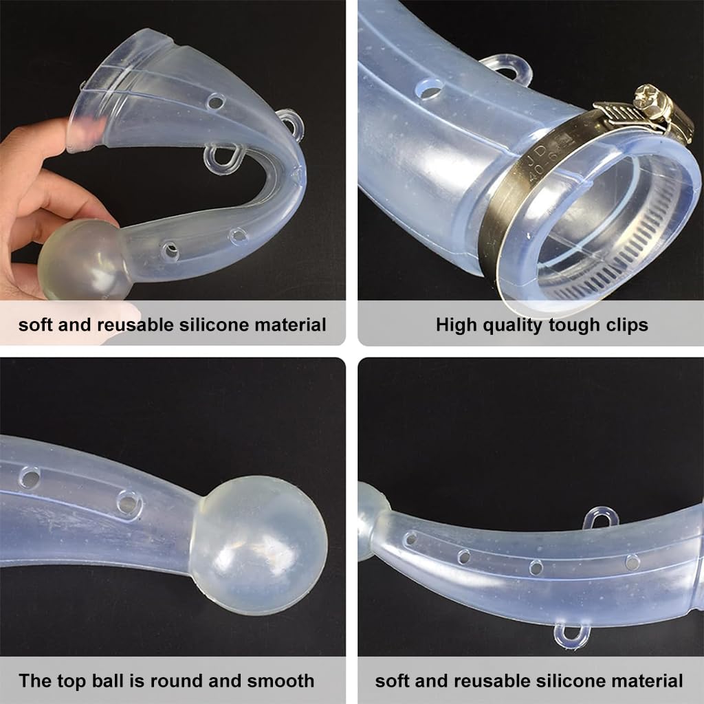 HASTHIP 1 Pair Cow Horn Protector Large Silicone Cow Horn Protector Anti-Fight Cow Horn Guard Anti-lost Cow Horn Protector with Adjustable Metal Fastener, 2.1 inches x 9 Inches