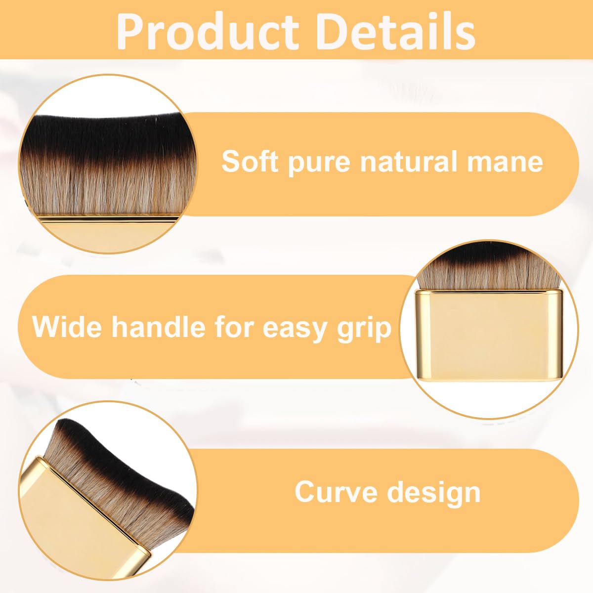 MAYCREATE Makeup Brush Multipurpose Soft Bristles Self Tanning Applicator Brush Foundation Brush Kabuki Foundation Brush Makeup Brush for Liquid Foundation, Setting Powder, Powder Blusher