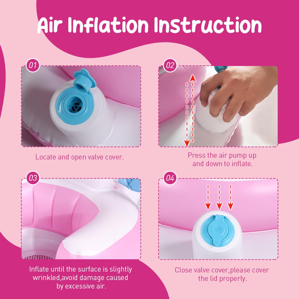 SNOWIE SOFT Inflatable Baby Seat Unicorn Inflatable Baby Sofa Chair, Bed Inflatable Baby Chair for 0 to 2 years Safe Sitting Up Chair for Kids Prevent Lean