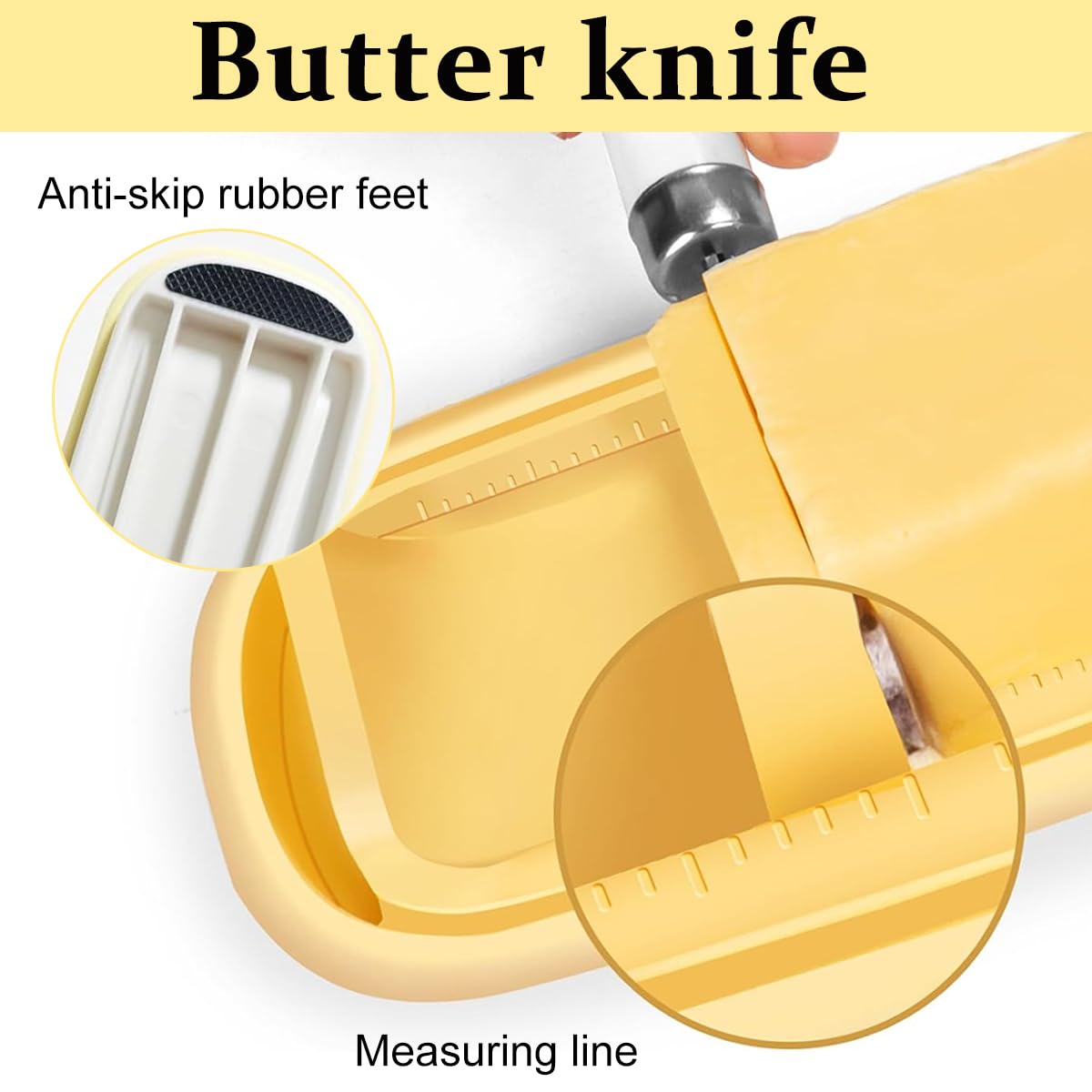 HASTHIP Butter Dish with Lid, Covered Butter Dish with Butter Knife for Countertop, Airtight Butter Container with Cover Perfect for East West Coast Butter
