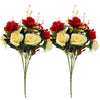HASTHIP 2 Bundles Artificial Rose Flowers, Fake Rose Silk Flowers for Wedding, Diwali home Decor, Room Decorations, Living Room Table Decoration Home Decor, Red HASTHIP 2 Bundles Artificial Rose Flowers, Fake Rose Silk Flowers for Wedding, Diwali home Decor, Room Decorations, Living Room Table Decoration Home Decor, Red