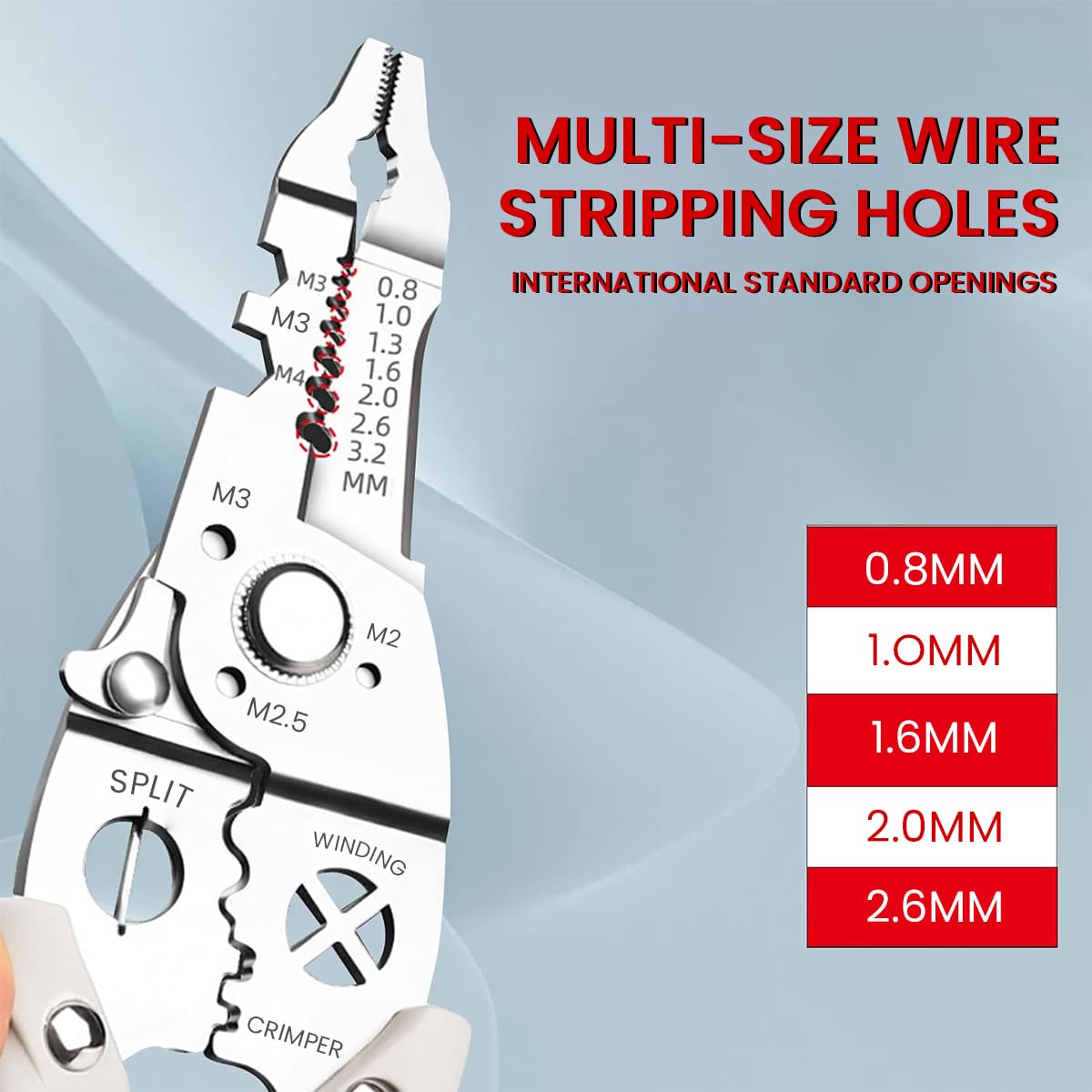 Serplex Wire Stripper Wire Cutter Multifunctional Wire Cutter Tool Wire Stripper and Cutter Cable Cutter Plier Wire Plier Multipurpose Crimping Tool for Electrical Cable Cutting (0.8-3.2mm)